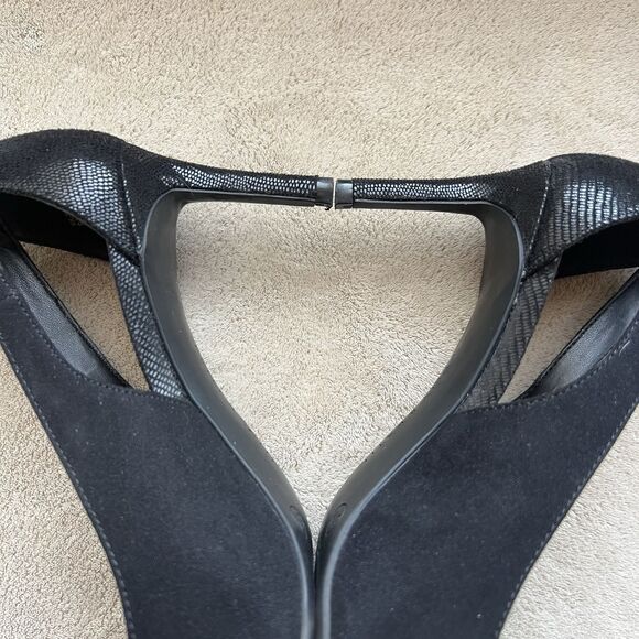 Kelly & Katie Zonya Black Faux Suede Textile Heels Pumps Women US 8.5 EU 39 Bow - Picture 14 of 16